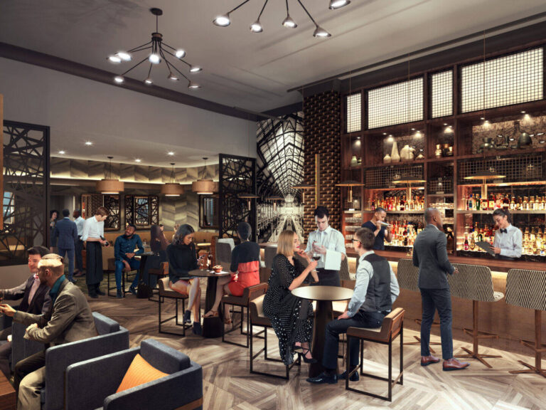 Rendering of the Lounge at the Raclin Murphy Center