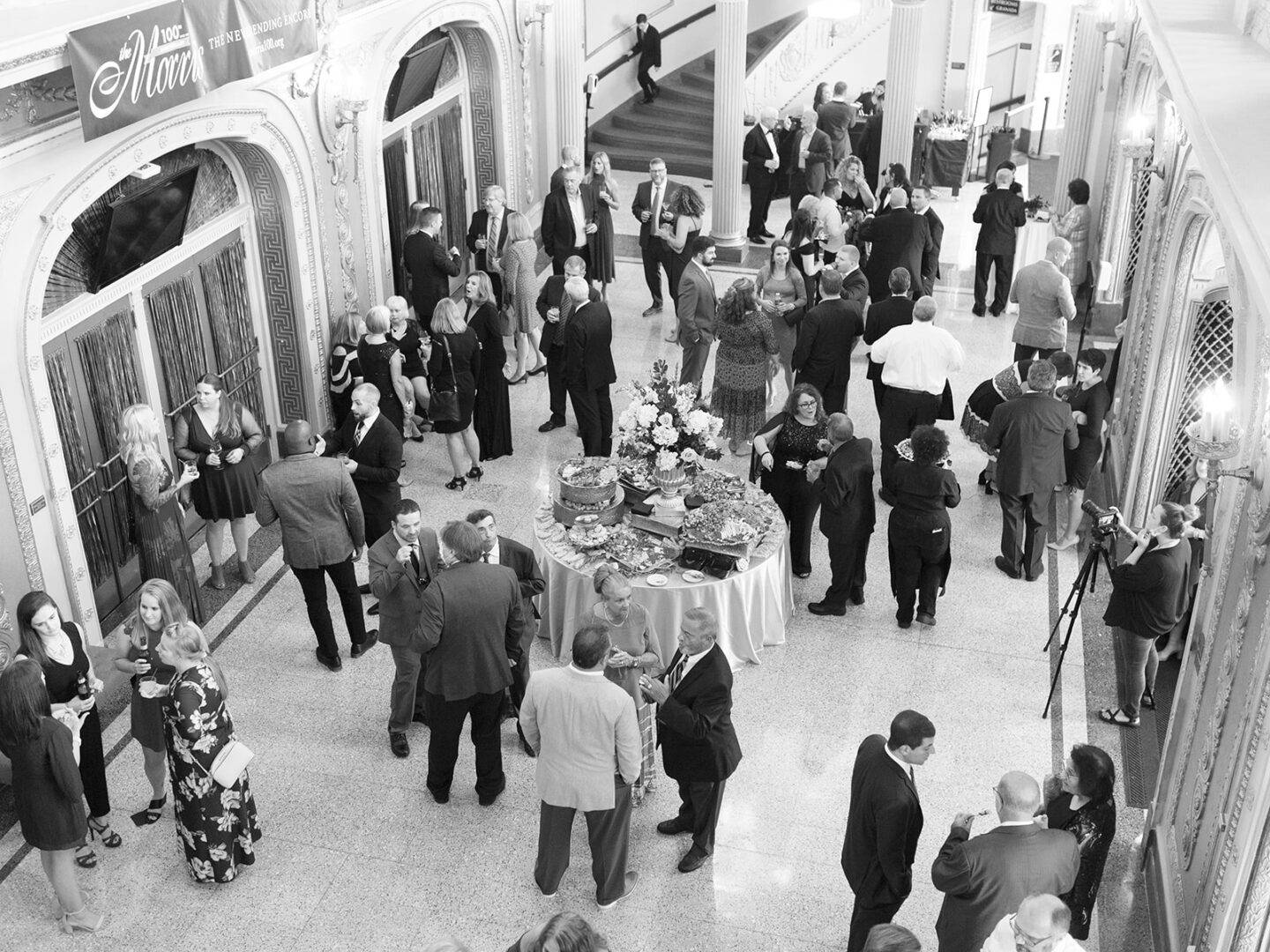 a cocktail hour held in the Lobby of the Morris